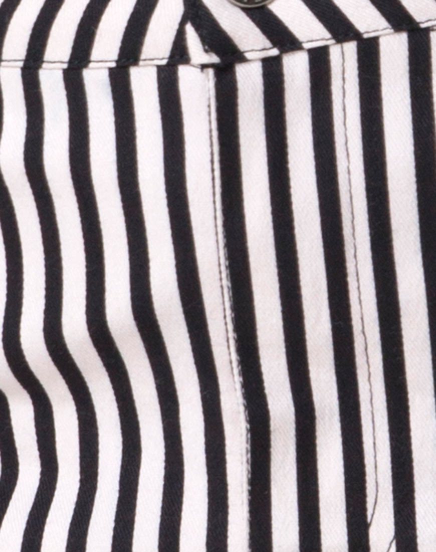 Image de la jupe Mini Broomy en Mini Pinstripe Noir et Nude