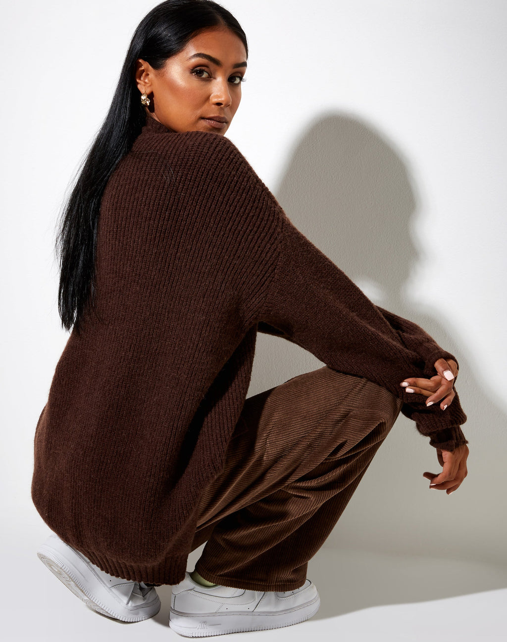 Pull Bondy en maille chocolat noir