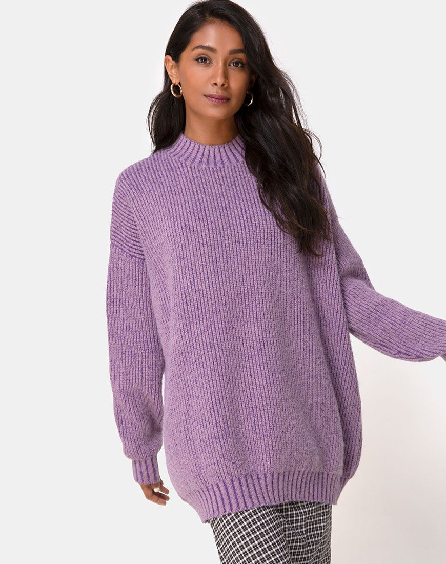 Pull Mody tricoté en violet clair