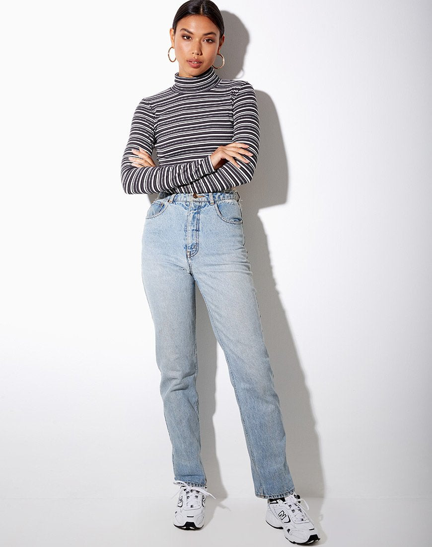 Image de Moeena Crop Top en noir, gris et blanc