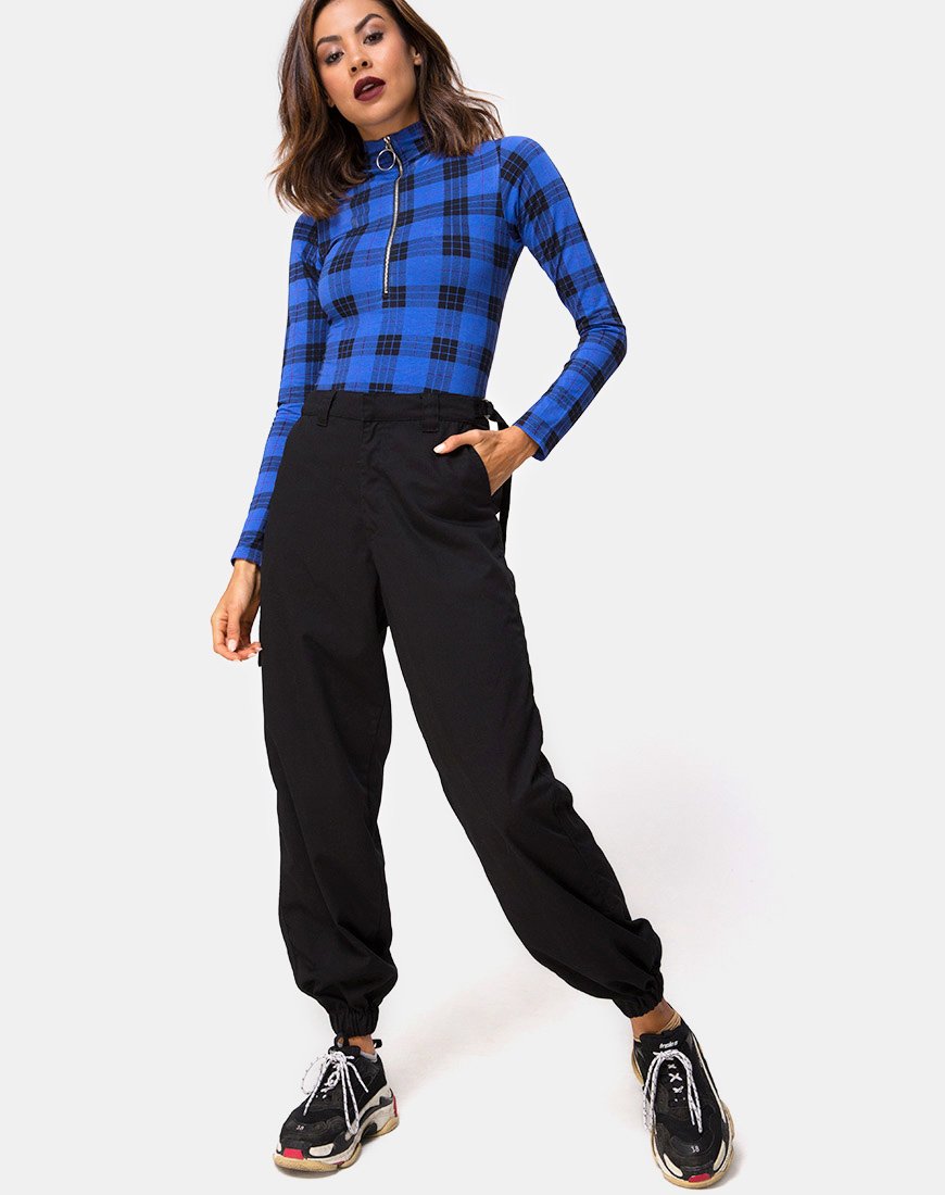 Image de Molaka Bodice Highneck en Tartan Blue