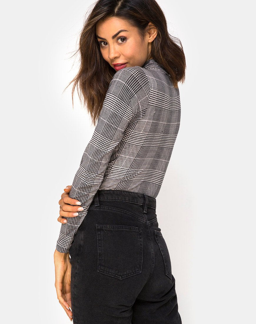 Image de Molaka Bodice High Neck en Charles Check Grey