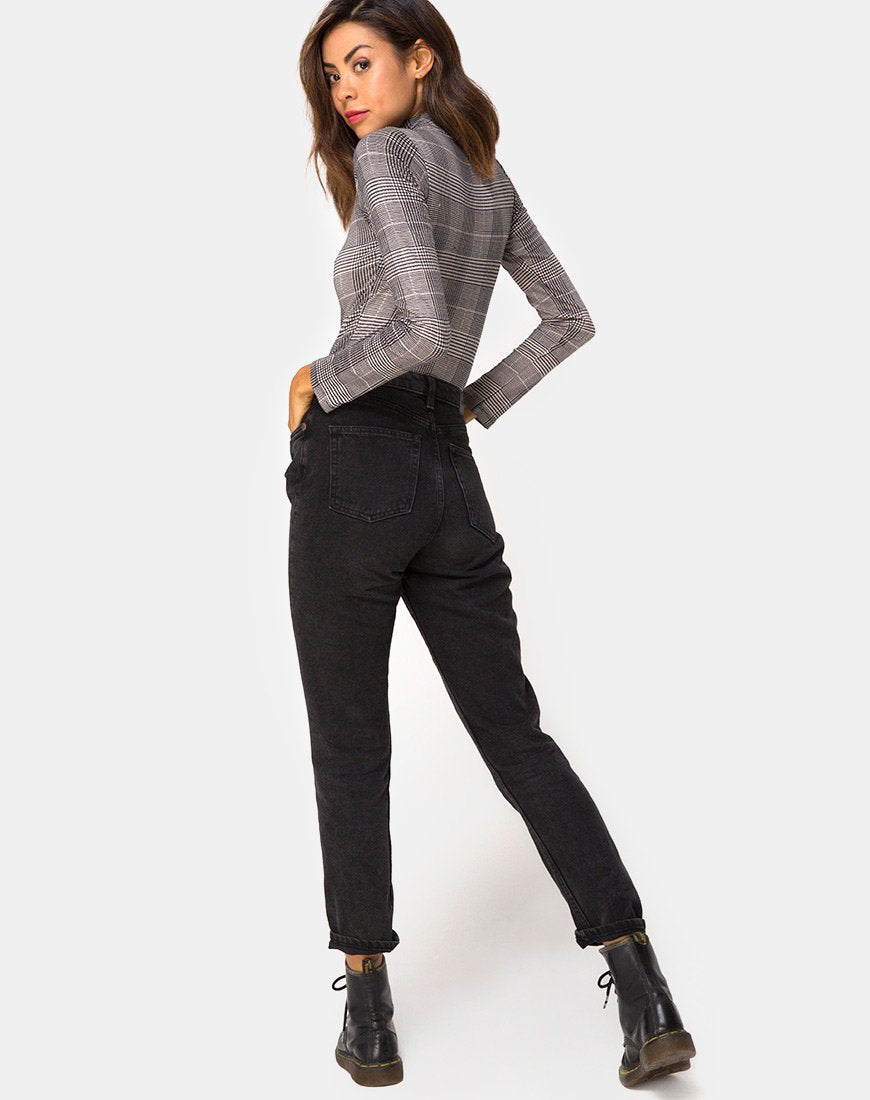 Image de Molaka Bodice High Neck en Charles Check Grey
