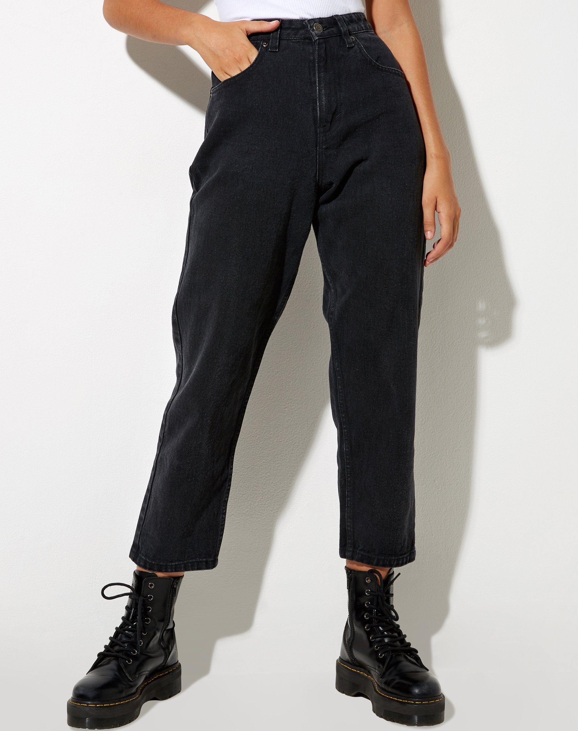 Image de Mom Jeans in Black Wash
