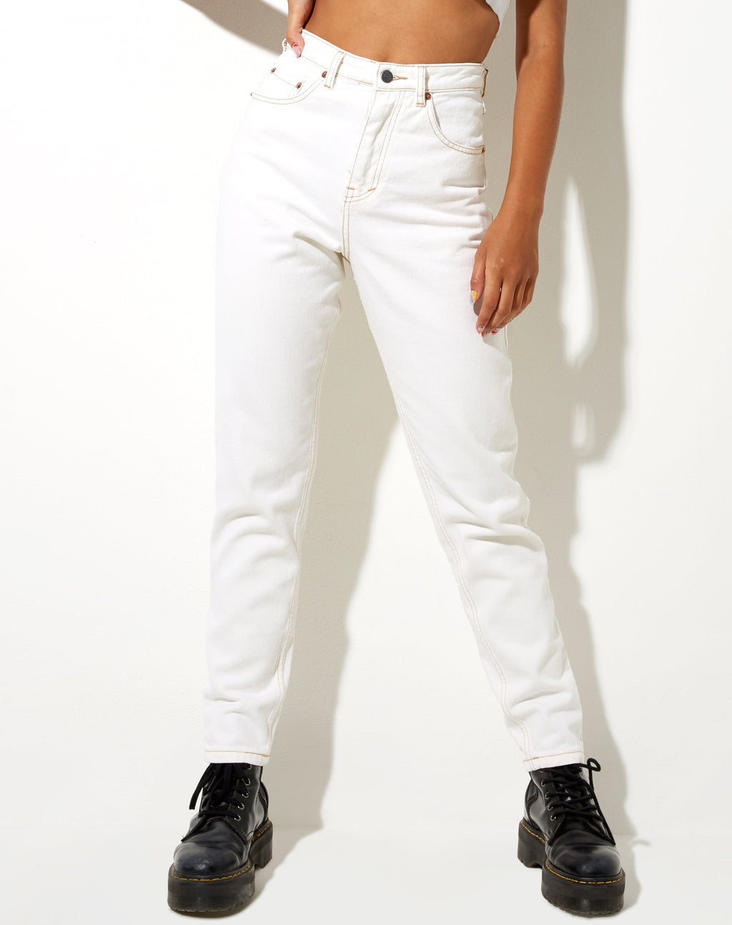 Jeans Mom en écru