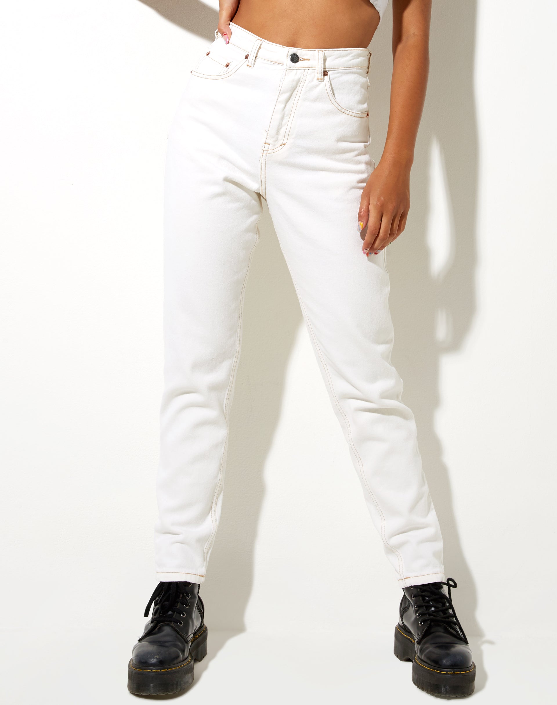 Image de Mom Jeans in Ecru
