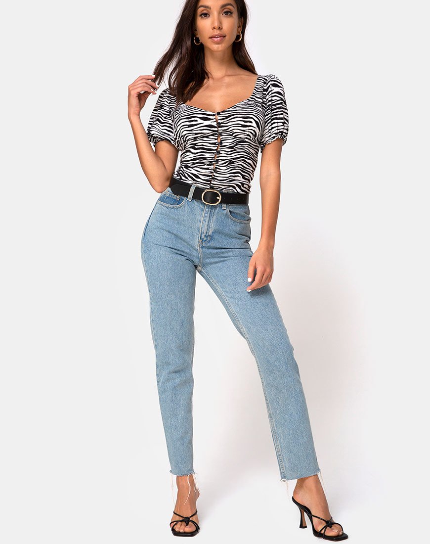 Image de Monda Crop Top in Classic Zebra