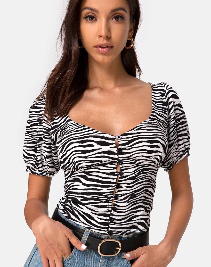 Image de Monda Crop Top in Classic Zebra