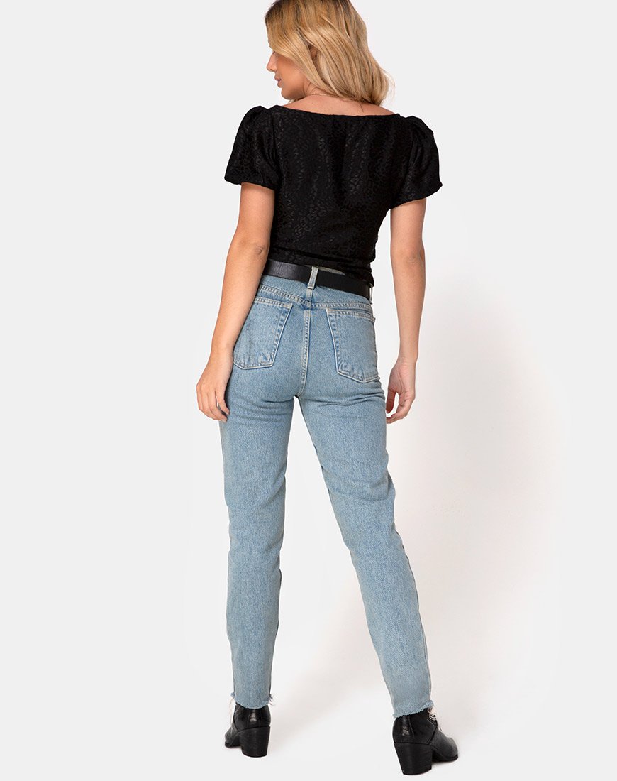 Image de Monda Top en satin Cheetah Black