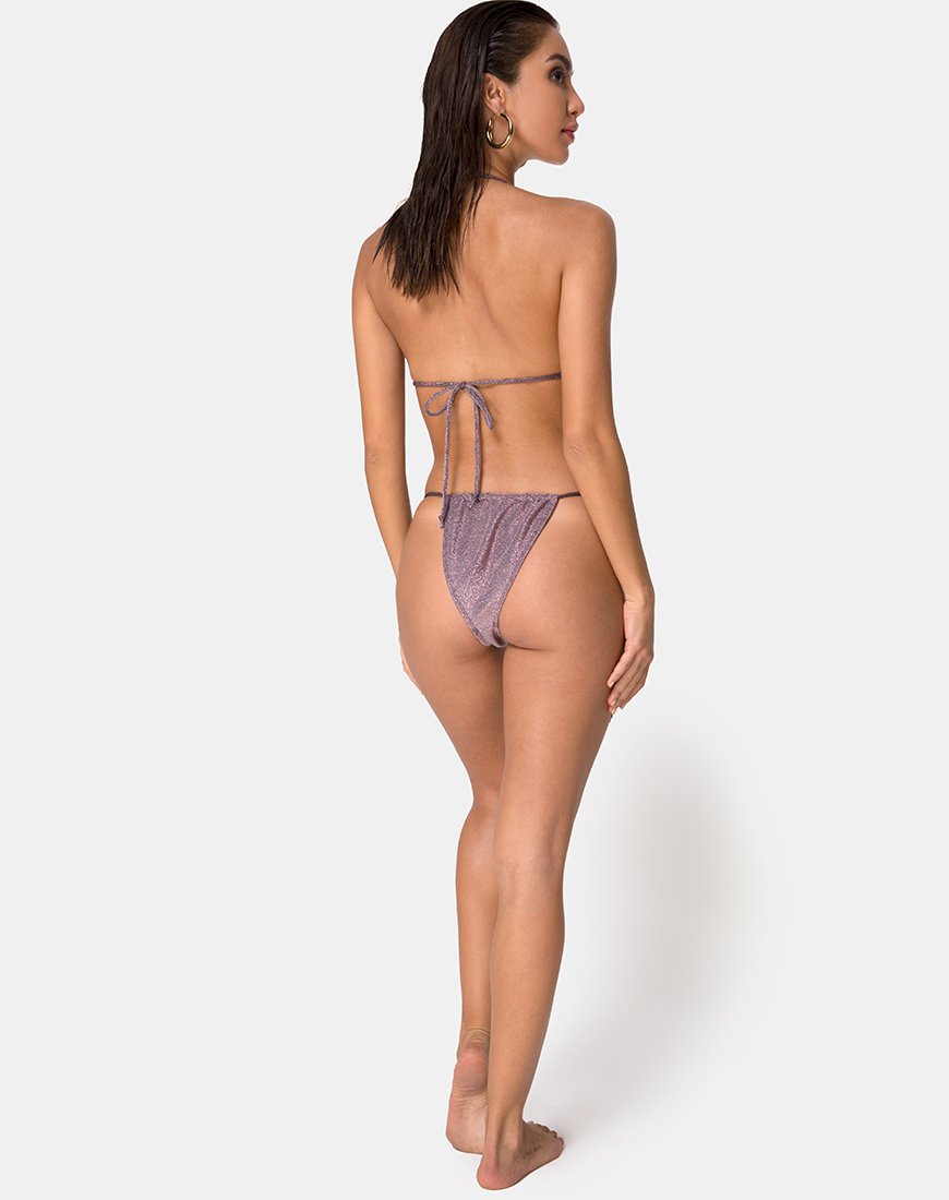 Bas de bikini Mone, paillettes Gunmetal