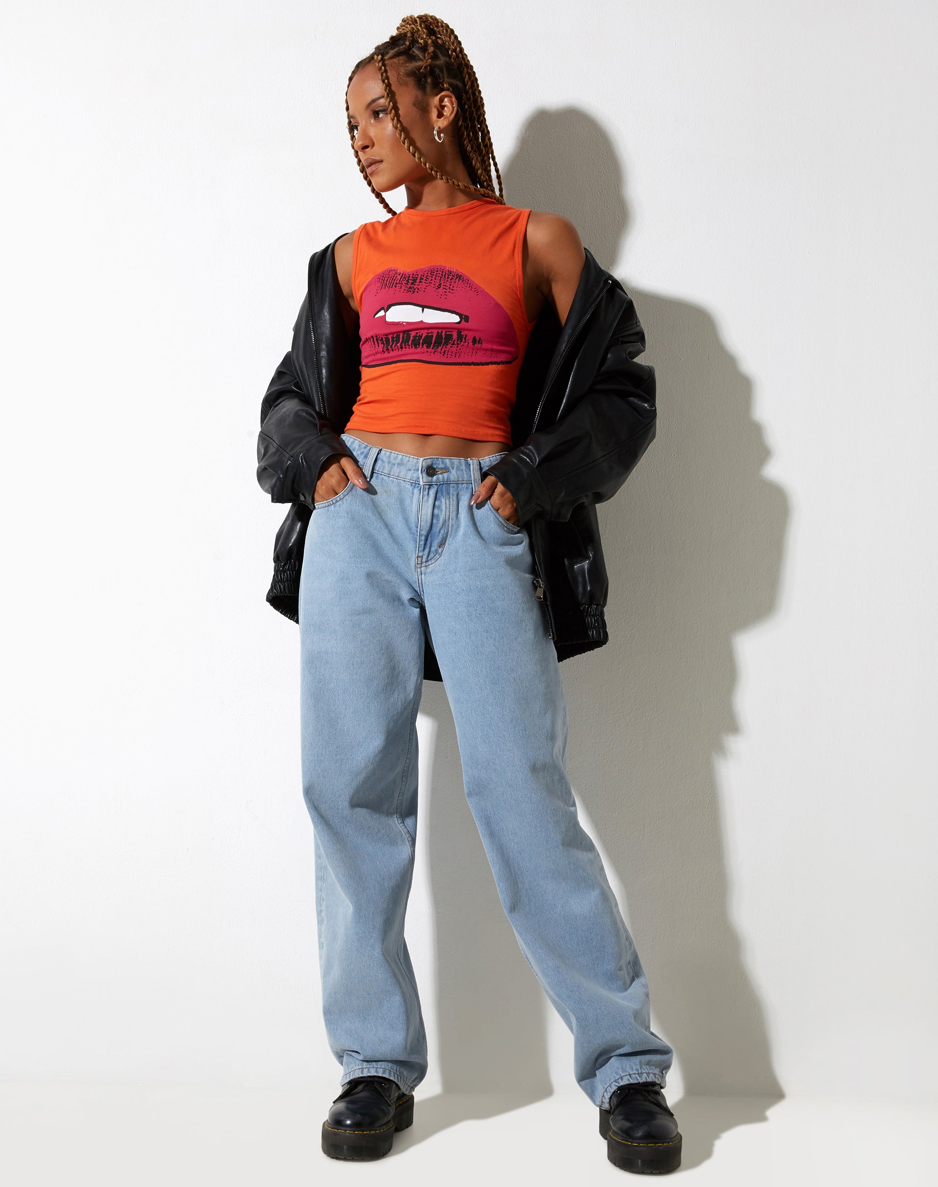 image de Monlo Crop Top en Aperol Spritz Orange Lips