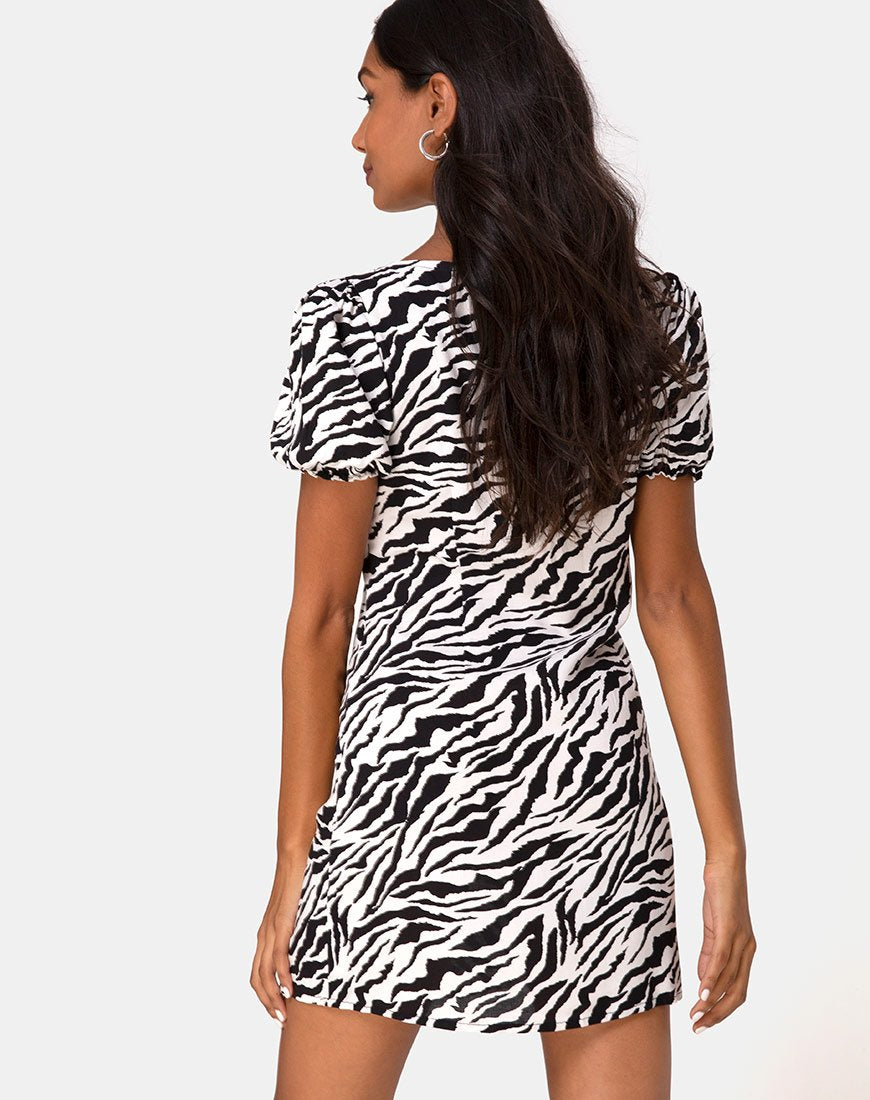 Image of Montero Mini Dress in 90s Zebra