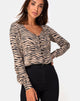 Image de Monty Longsleeve Top in 90s Zebra Taupe