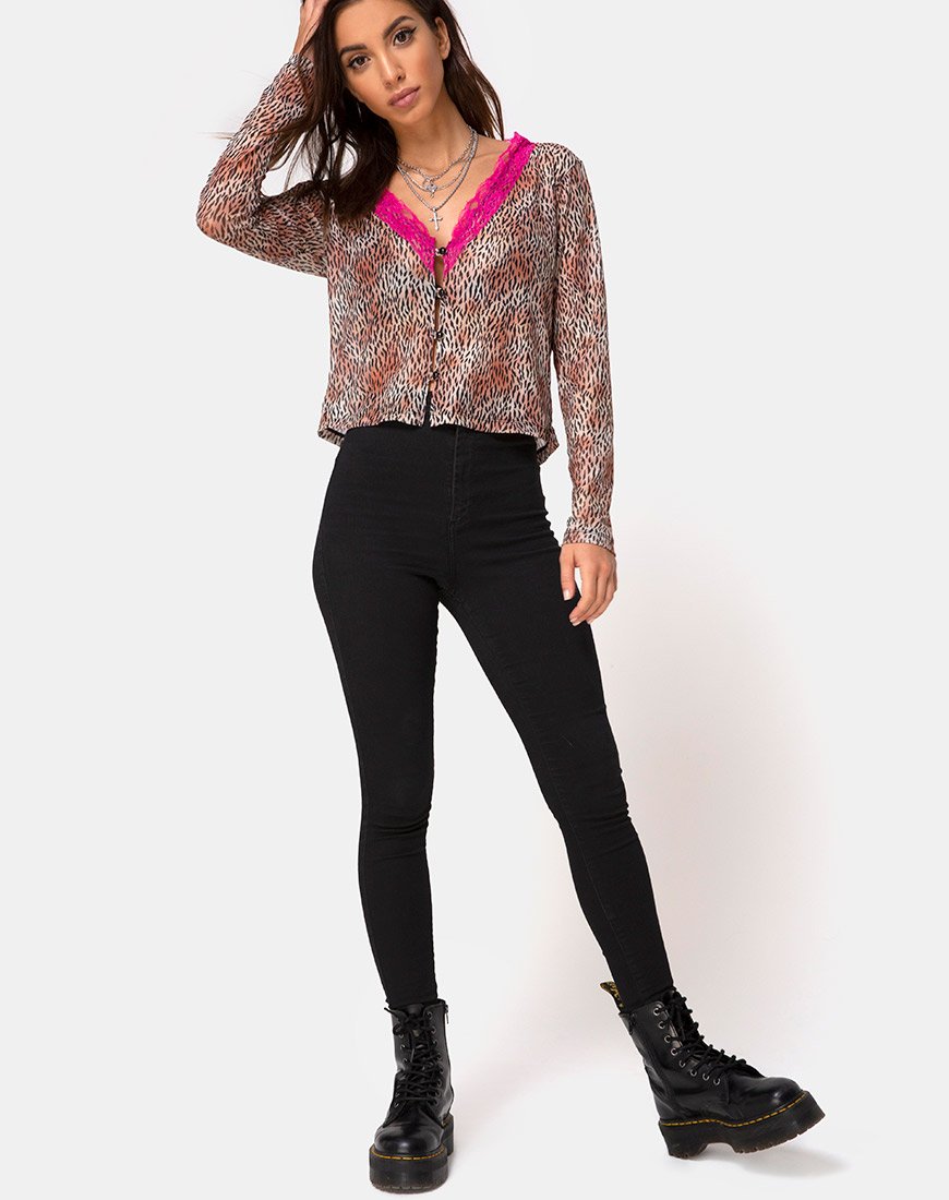 Image de Moqui Top Mini Tiger Mesh with Violet Lace