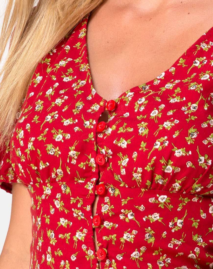 Image de Moria Top in Falling For You Floral Red