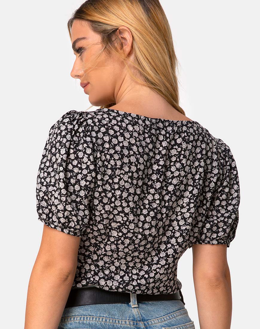 Image de Moria Top in Ditsy Rose Black