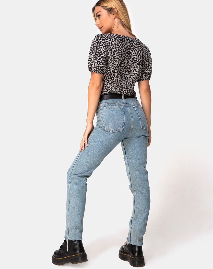 Image de Moria Top in Ditsy Rose Black