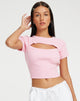 image de Morsche Cut Out Crop Top in Pink