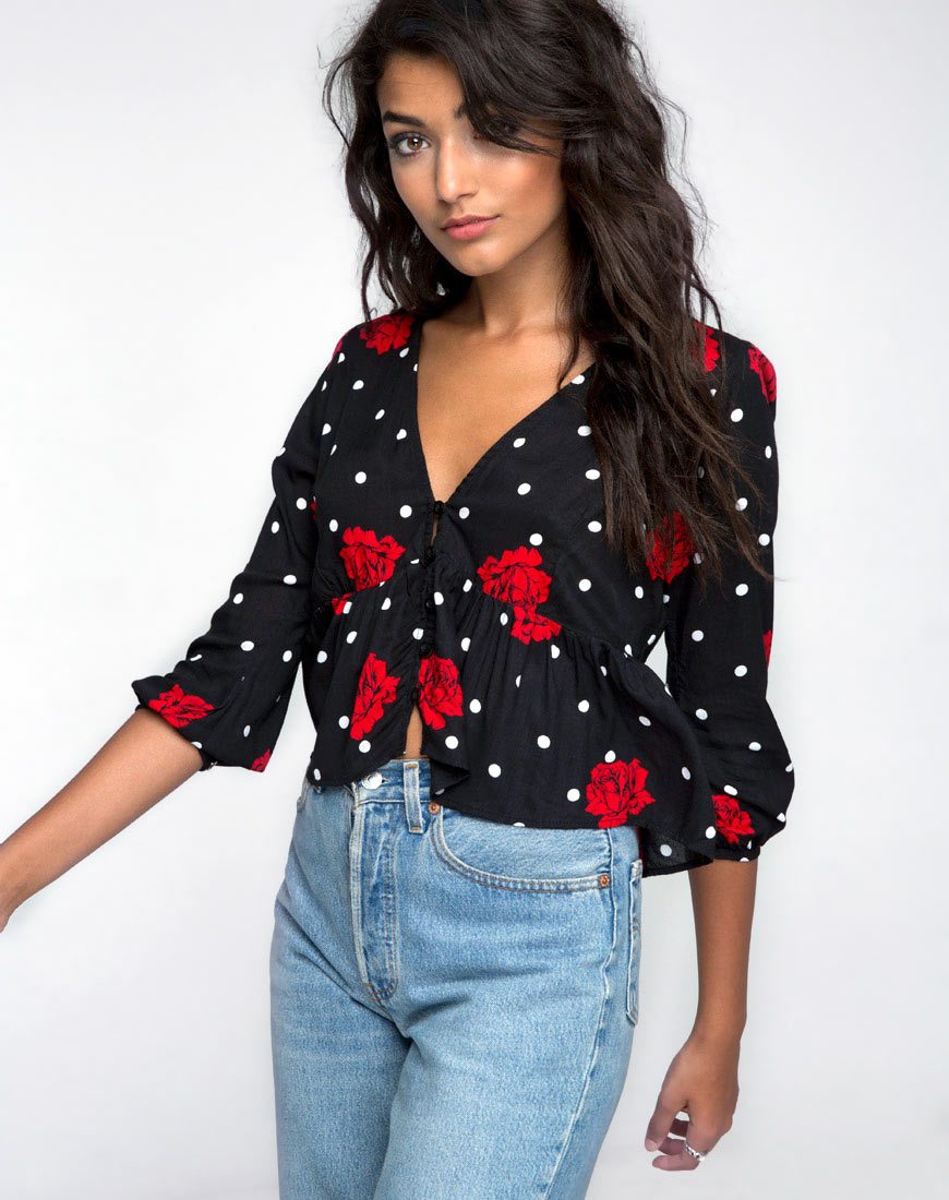 Image de Mosca Plunge Top in Cuban Rose