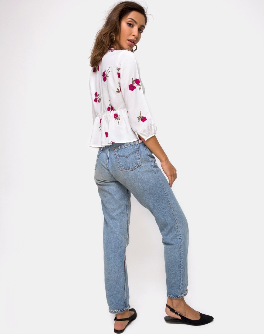 Image de Mosca Plunge Top in Grunge Rose Ivory