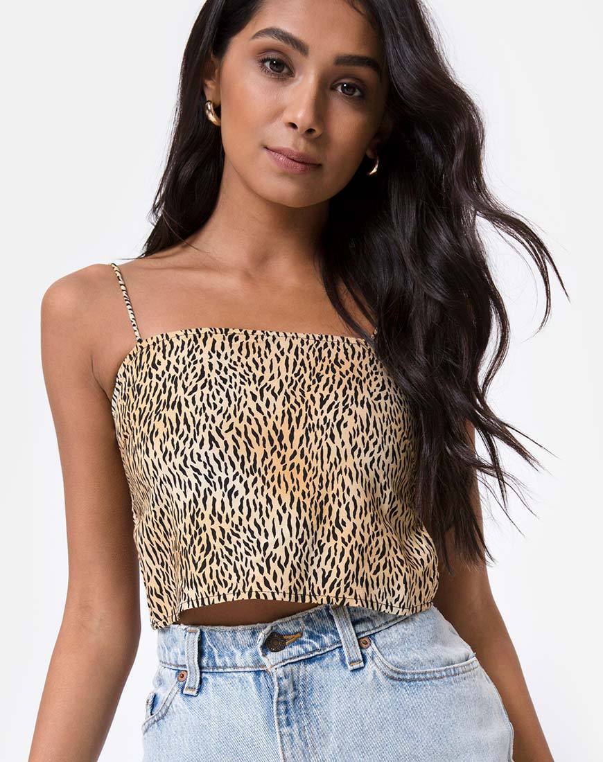 Image de Mosley Crop Top in Mini Tiger Brown