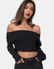 Image de Moss Crop Jumper in Black Rib