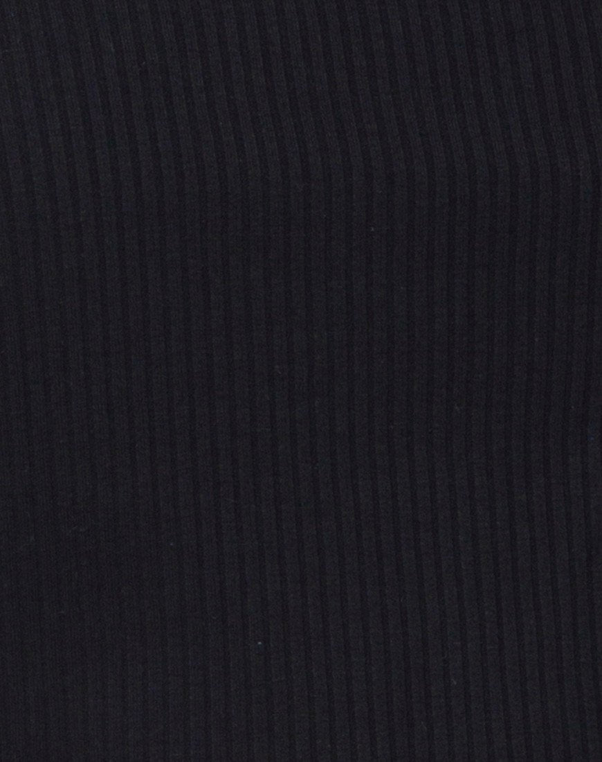 Image de Moss Crop Jumper in Black Rib