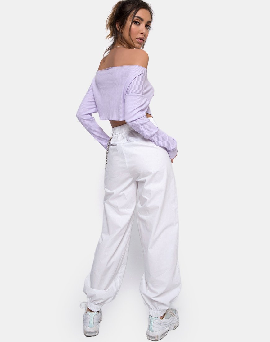 Image de Moss Crop Jumper in Lilac Rib