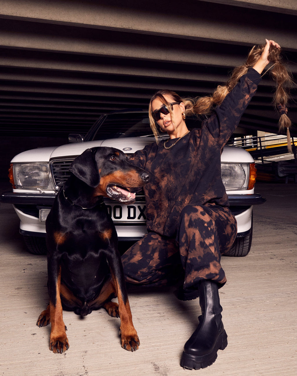 Sweatshirt Glo en Black Rust Tie Dye