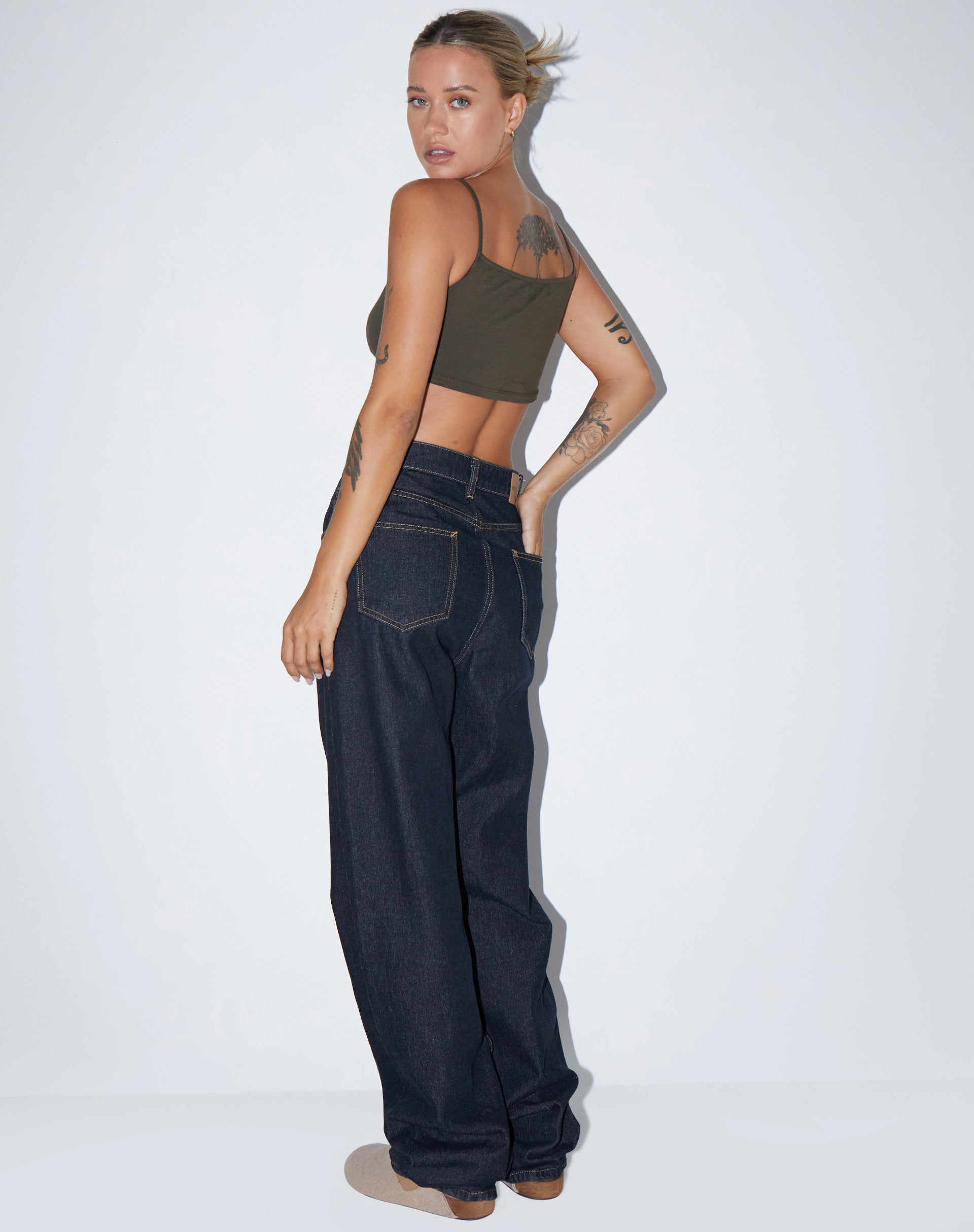 Image de Keenan Crop Top en Lycra Olive