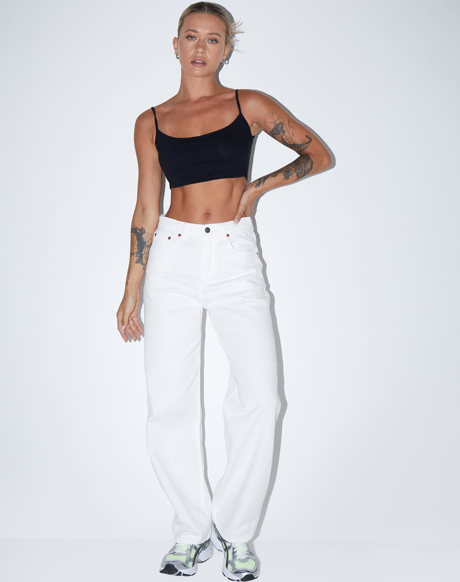 Image de Keenan Crop Top en Lycra Noir