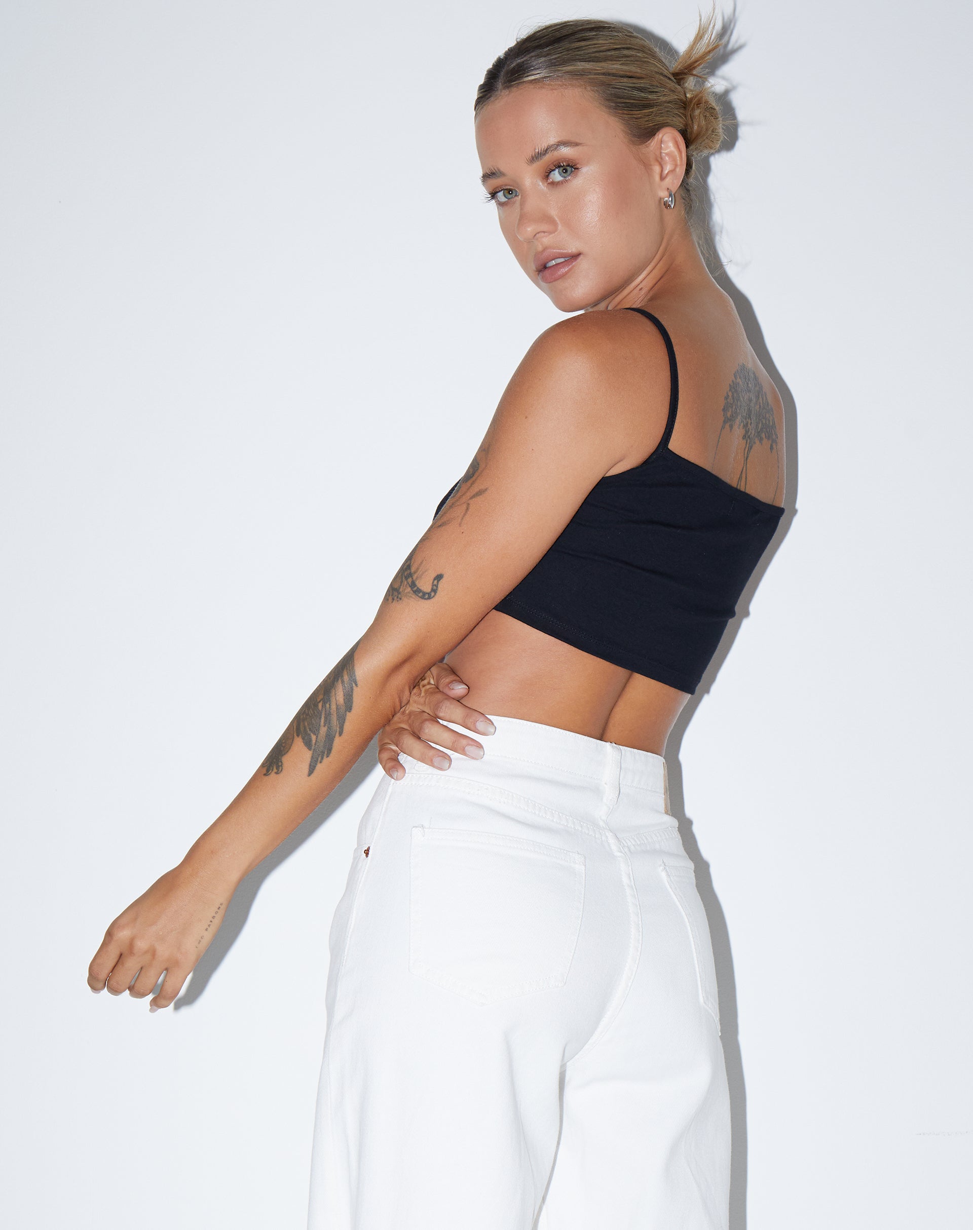 Image de Keenan Crop Top en Lycra Noir