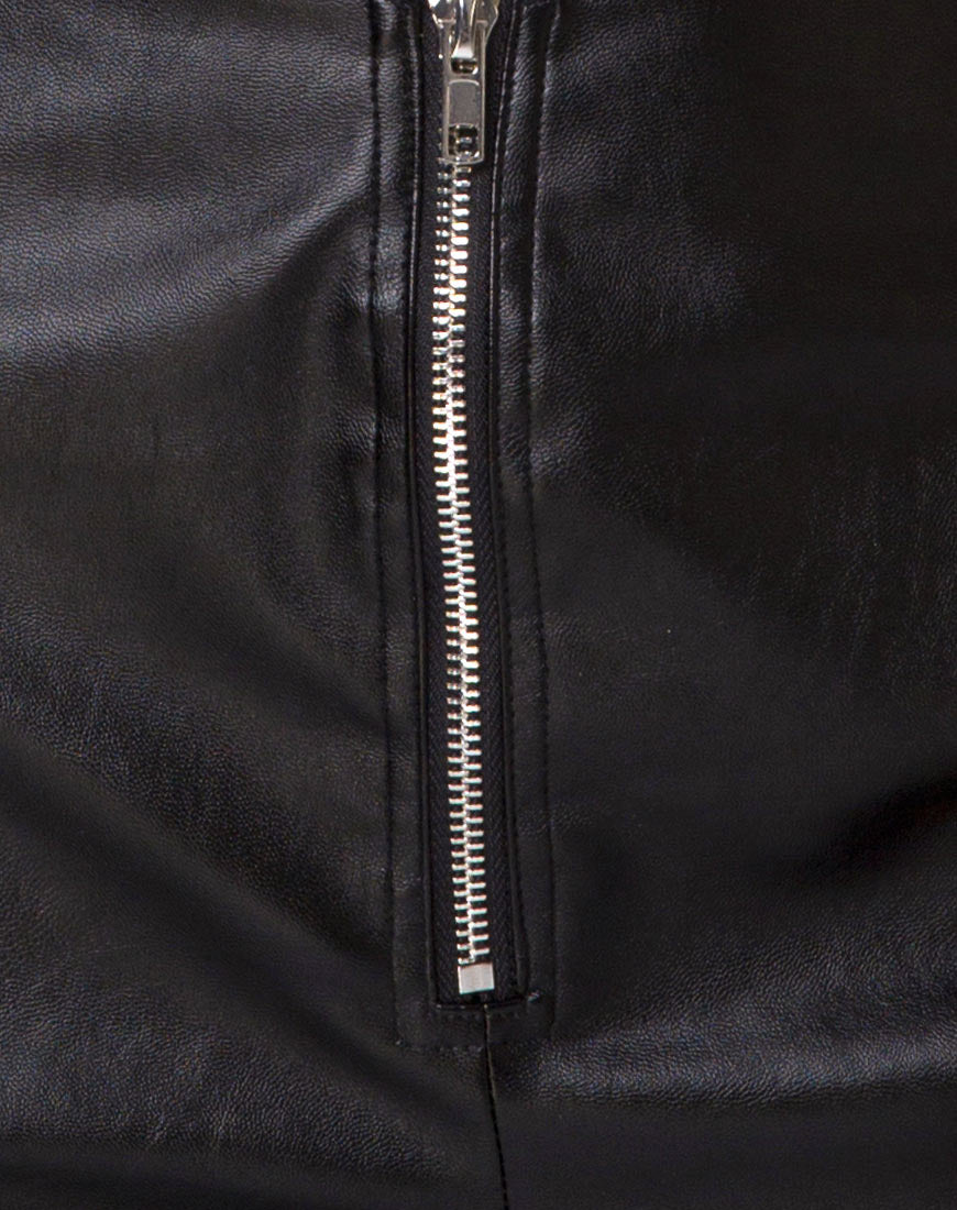 Image de la Pantalon Moto en Cuir Vegan Noir