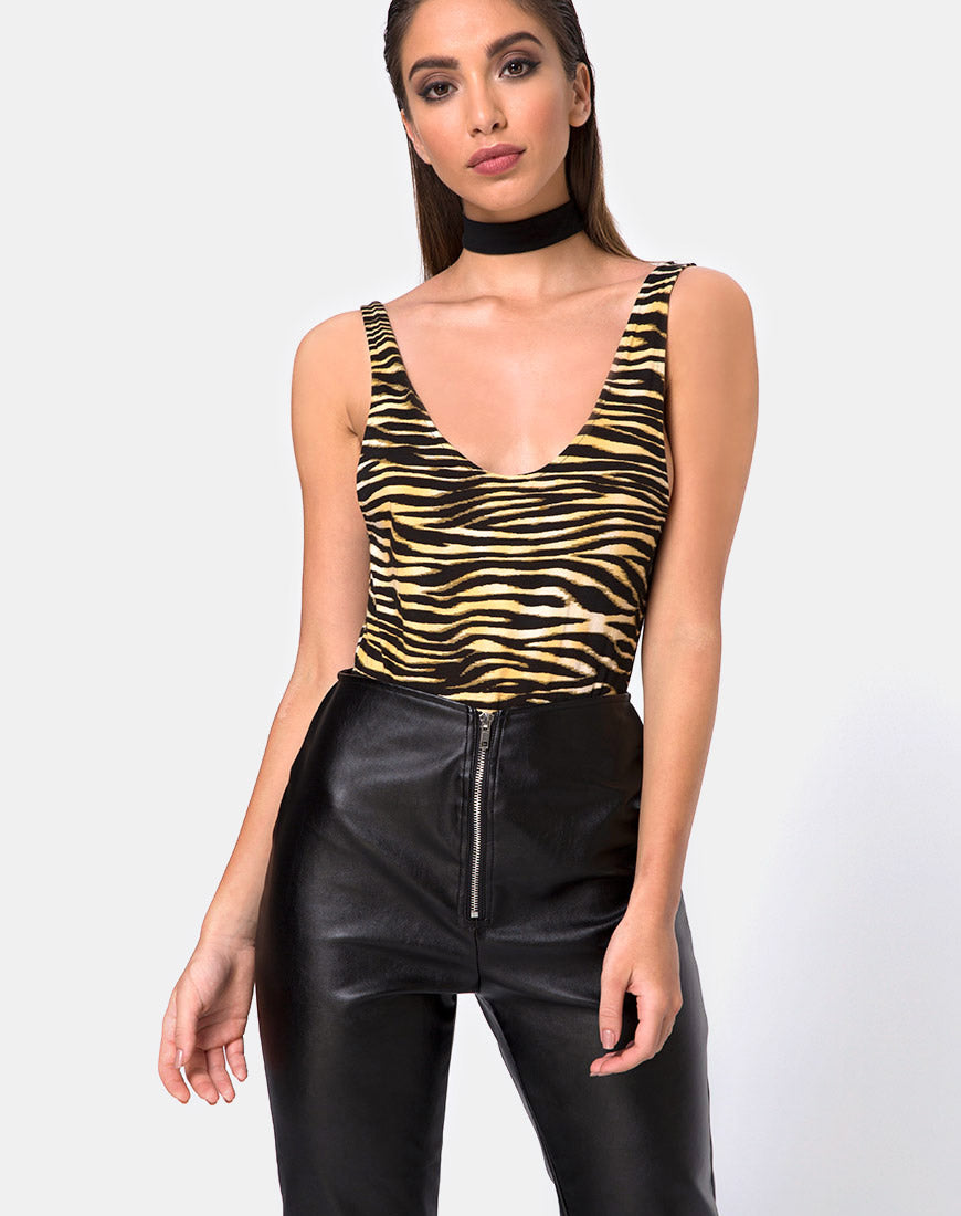 Image de la Pantalon Moto en Cuir Vegan Noir