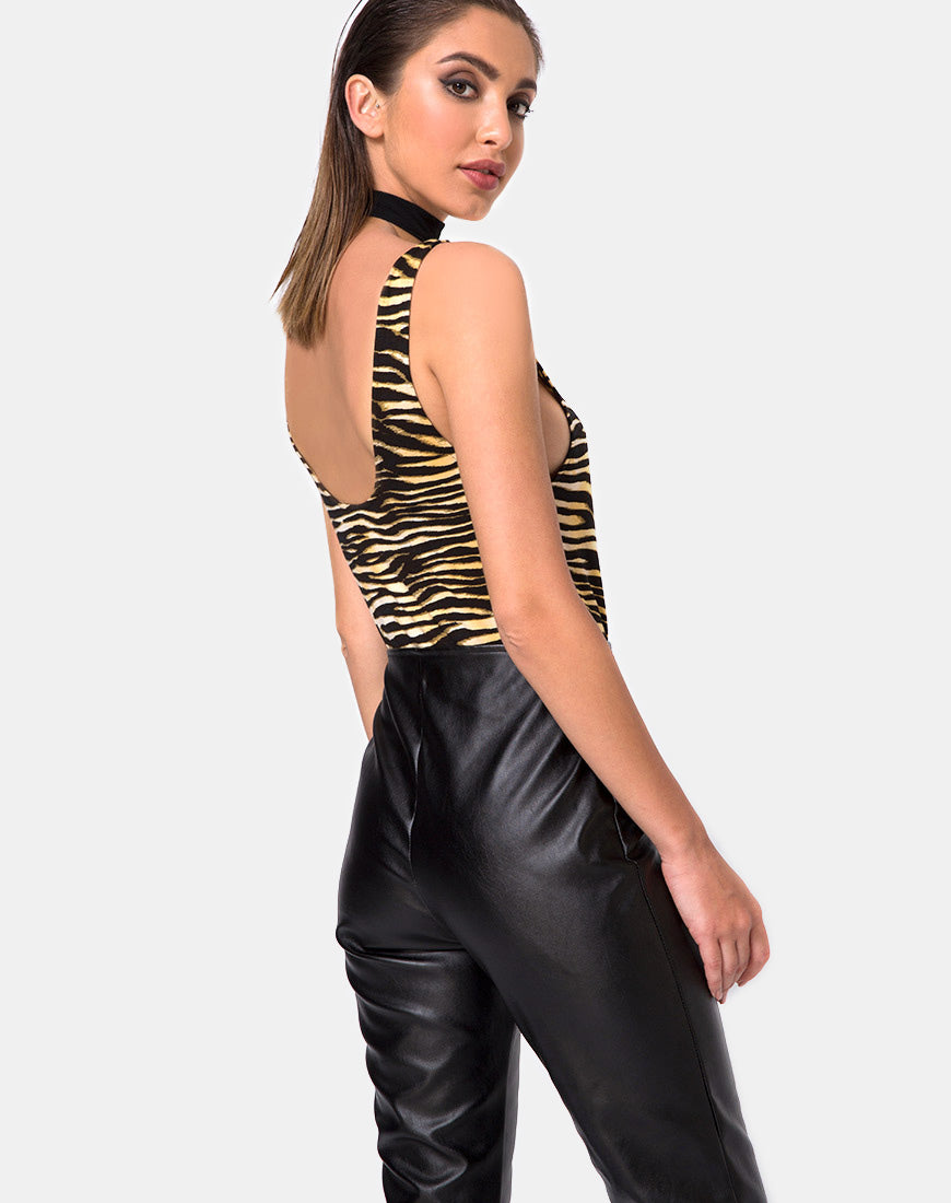 Image de la Pantalon Moto en Cuir Vegan Noir