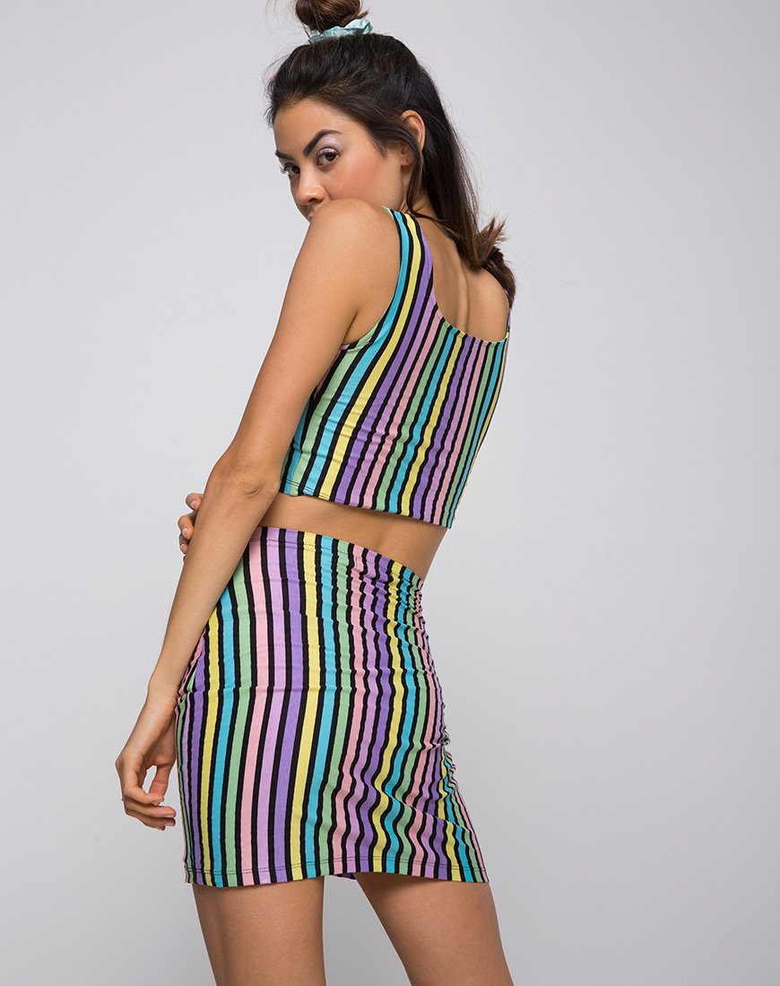 Image de Kimmy Bodycon Skirt in New Stripe