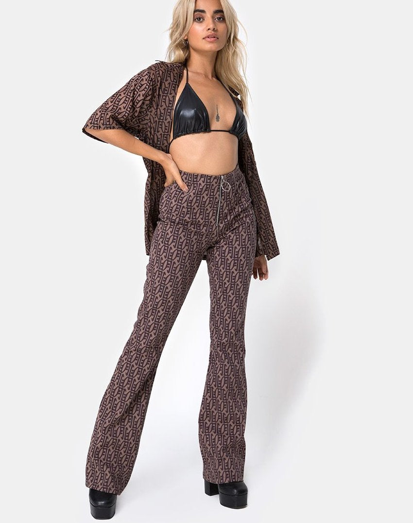 Image de Zolia Pantalon taille haute en lune chinoise