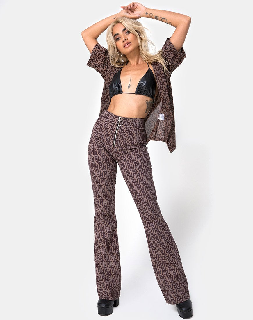 Image de Zolia Pantalon taille haute en lune chinoise
