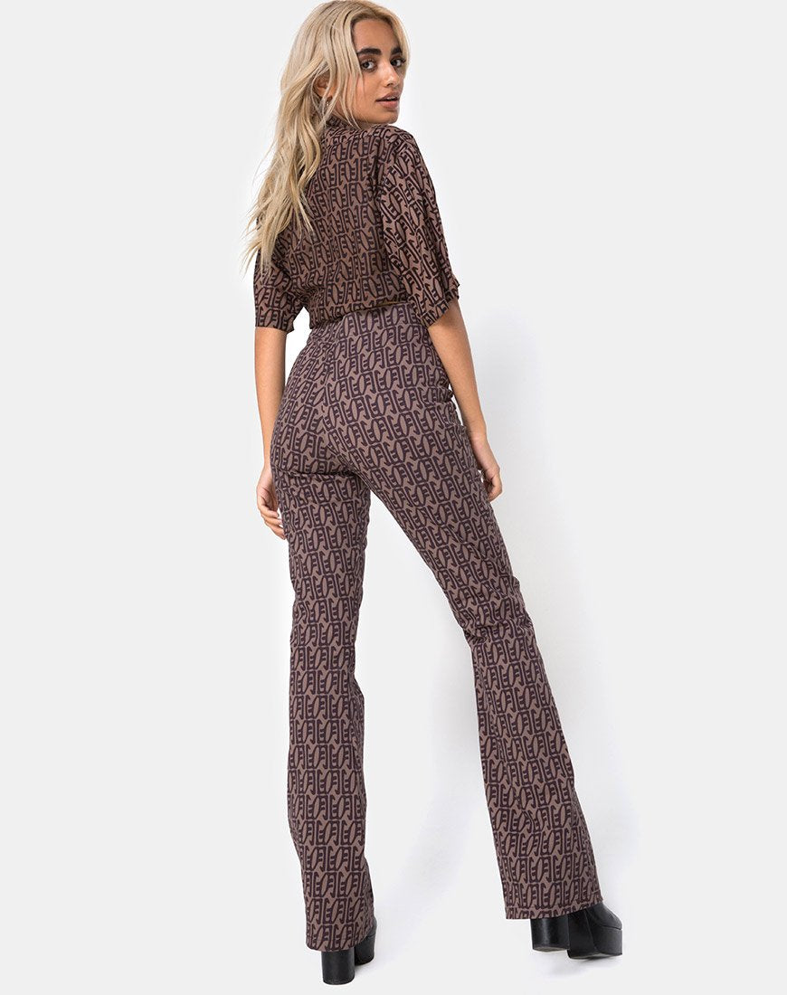 Image de Zolia Pantalon taille haute en lune chinoise