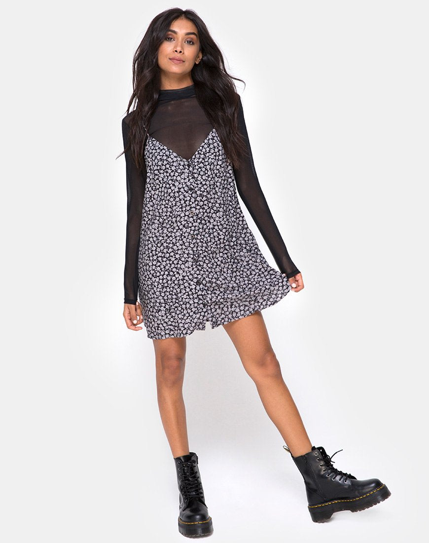 Image de Sanna Slip Dress in Ditsy Rose Black