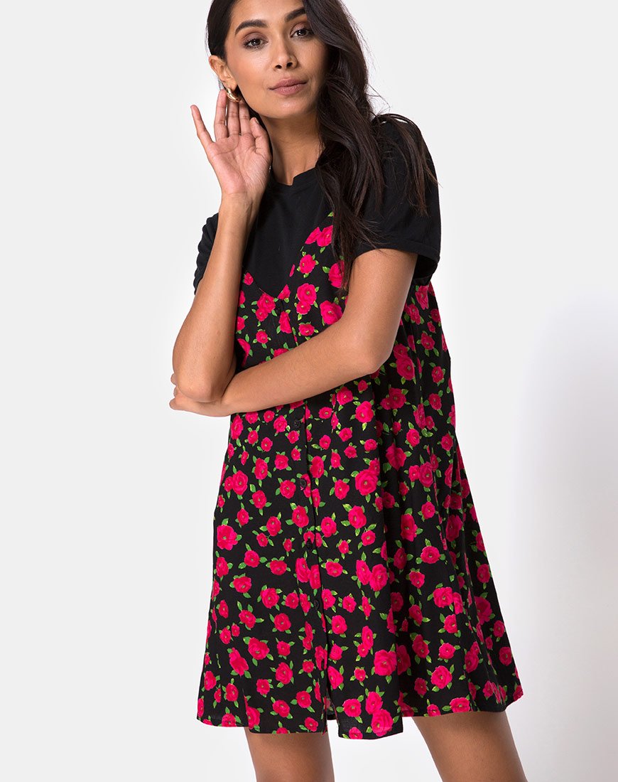 Image de Sanna Slip Dress in Red Bloom