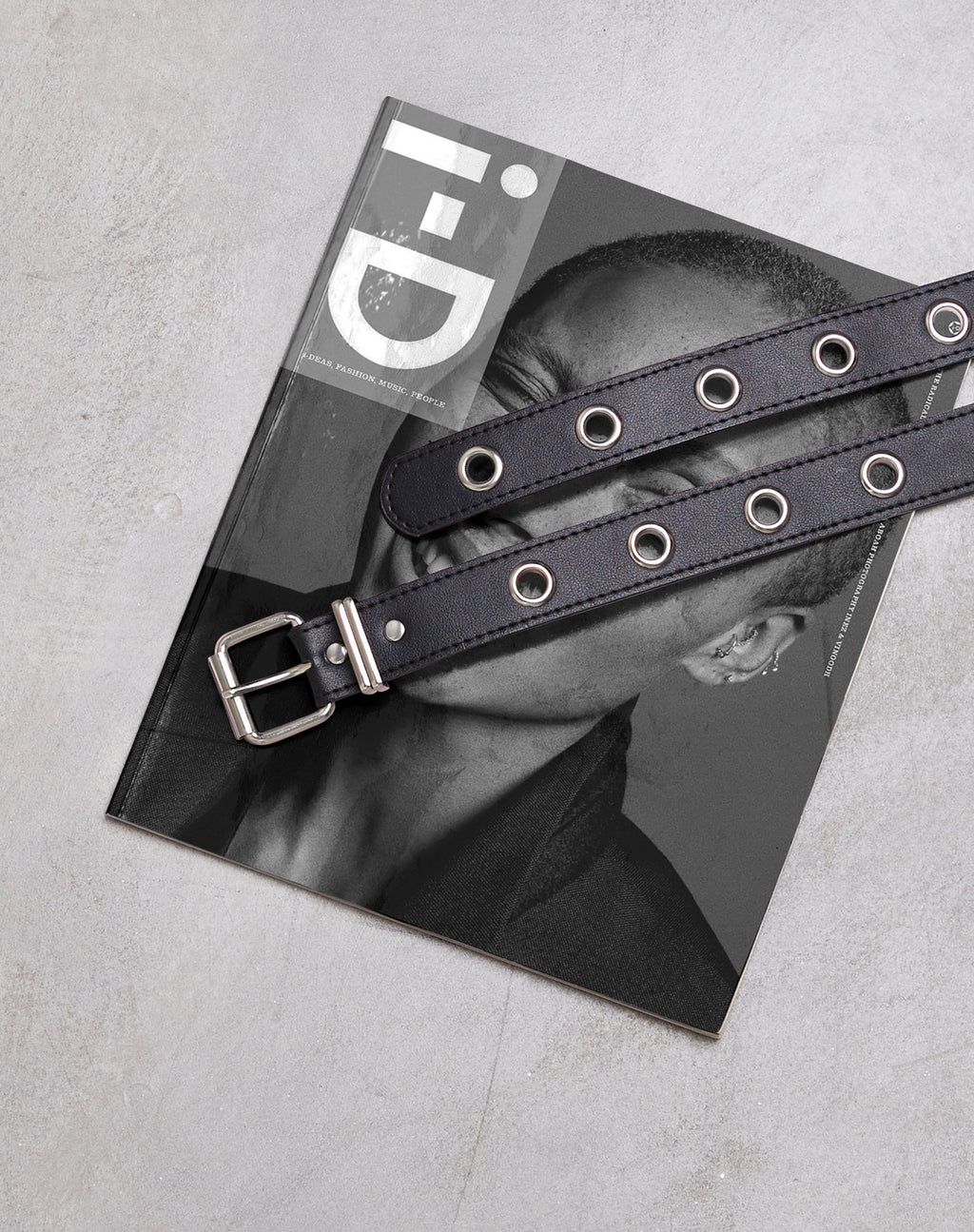 Ceinture à œillet unique en cuir PU Noir
