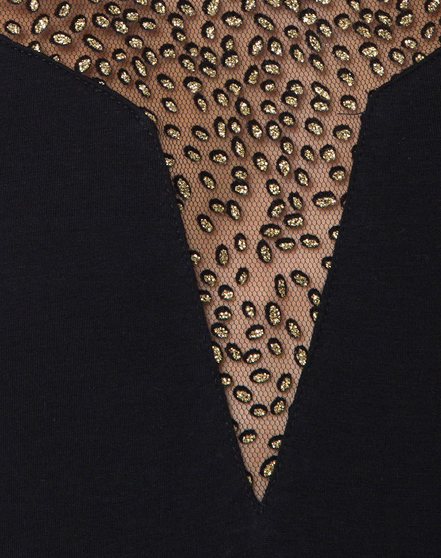 Image de Myla Bodice in Glitter Net Animal Black