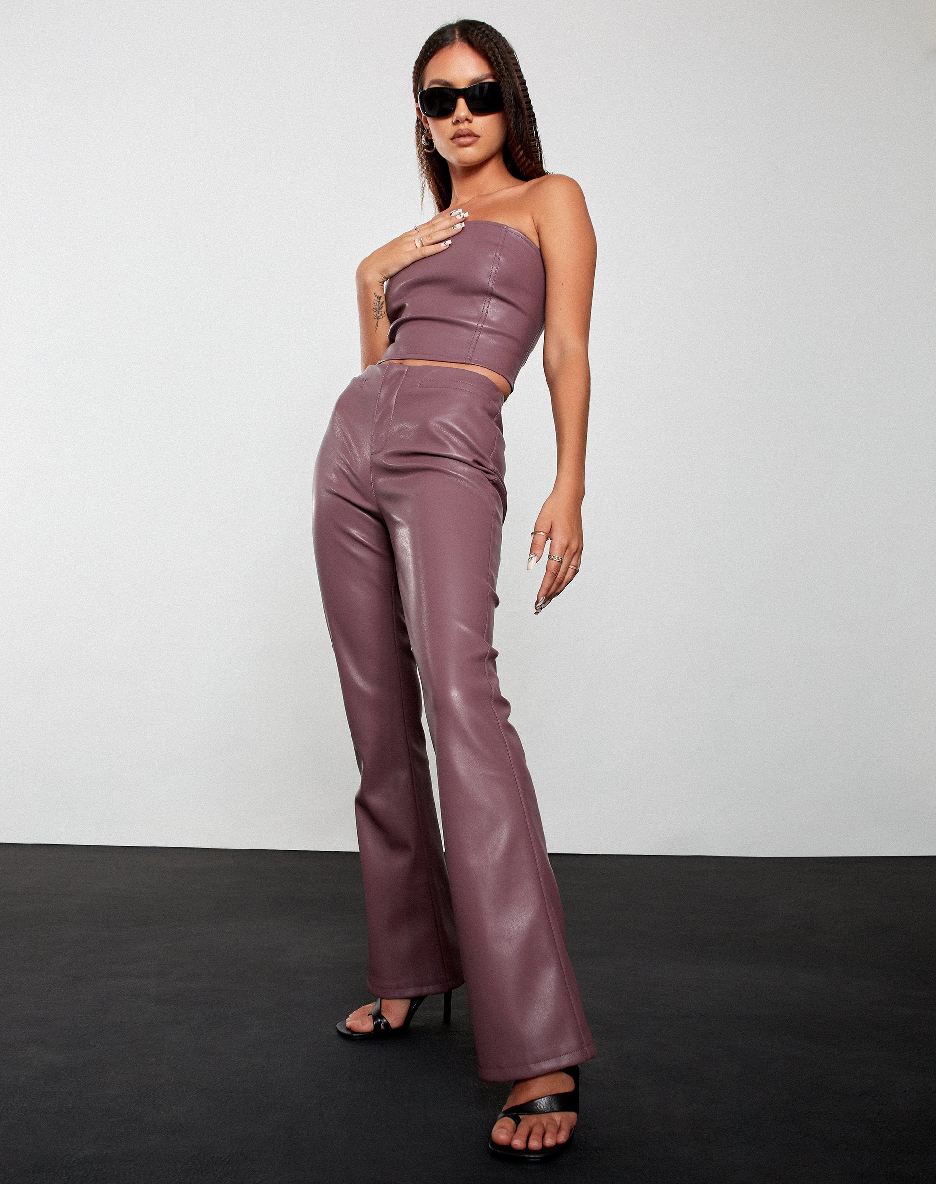 Image de Zalor Flare Trouser in Pu Purple