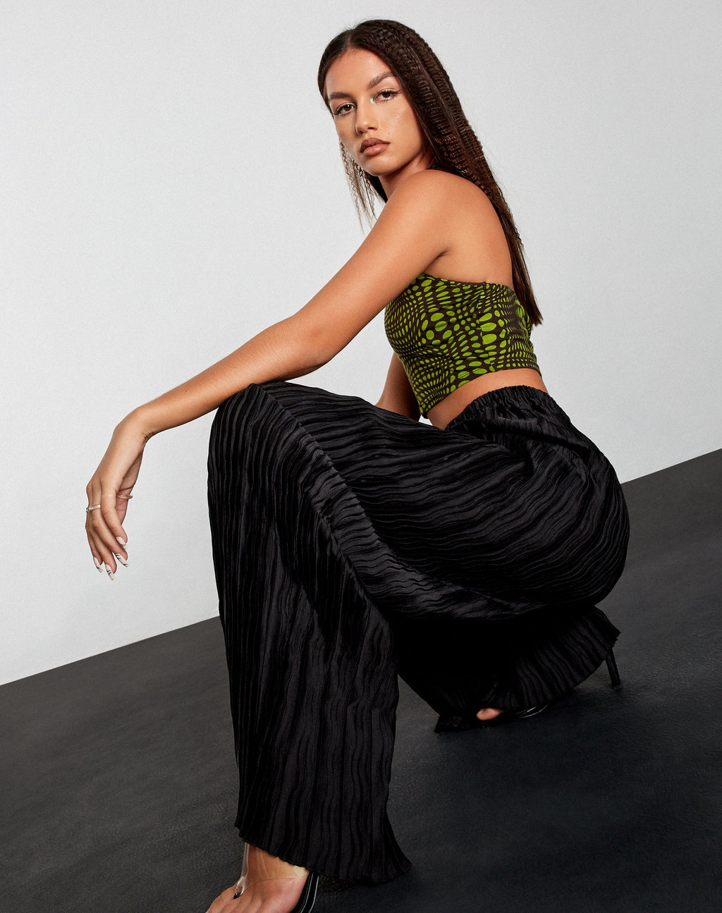 Pantalon Bian en noir froissé