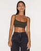 Image de Keenan Crop Top en Lycra Olive