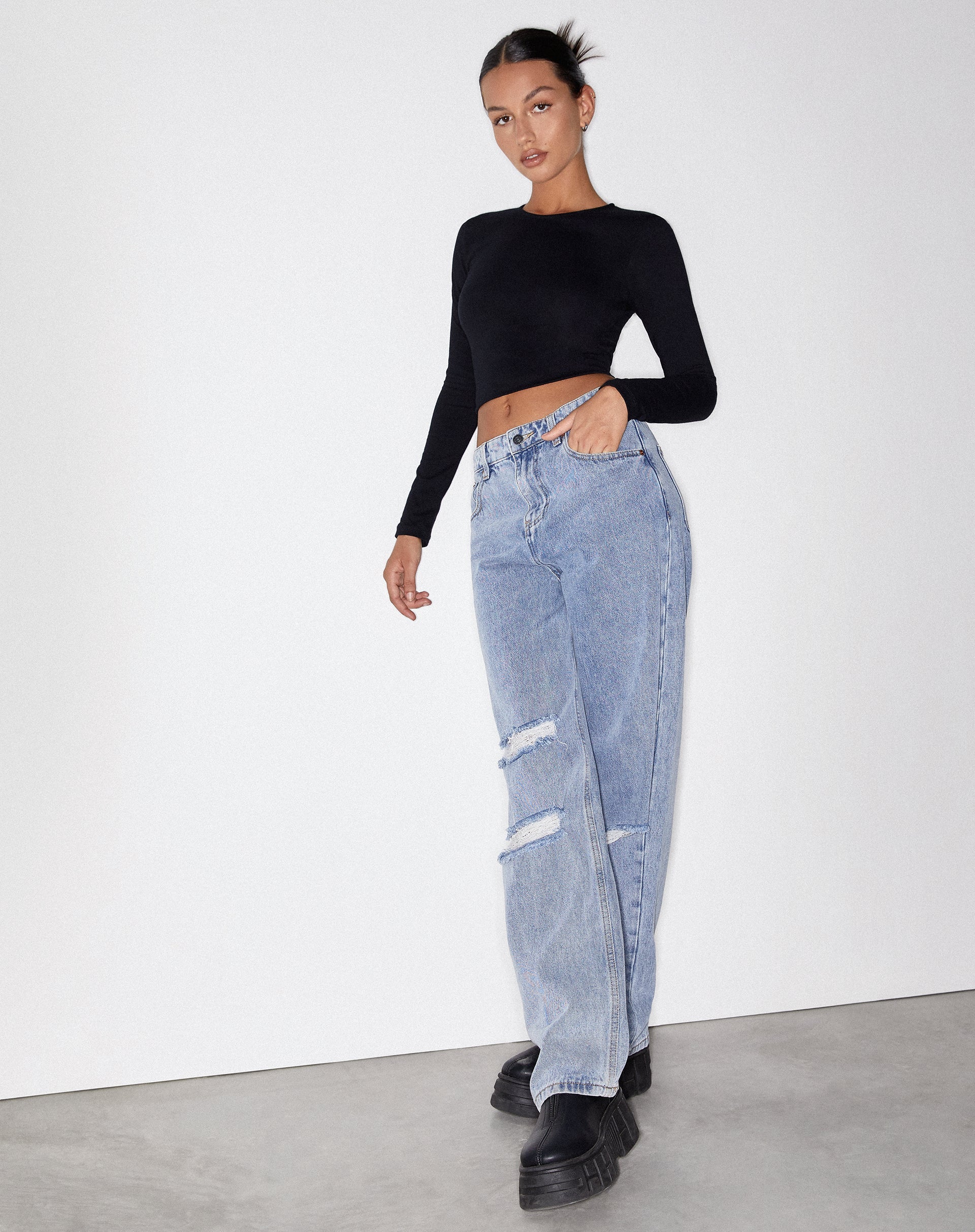 image de Rips Parallel Jean in Light Wash