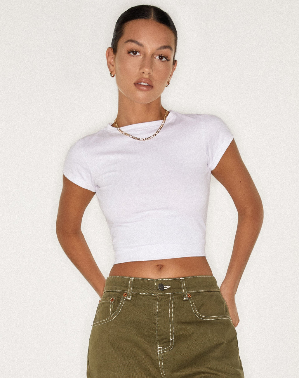 Surtie Crop Top en lycra blanc