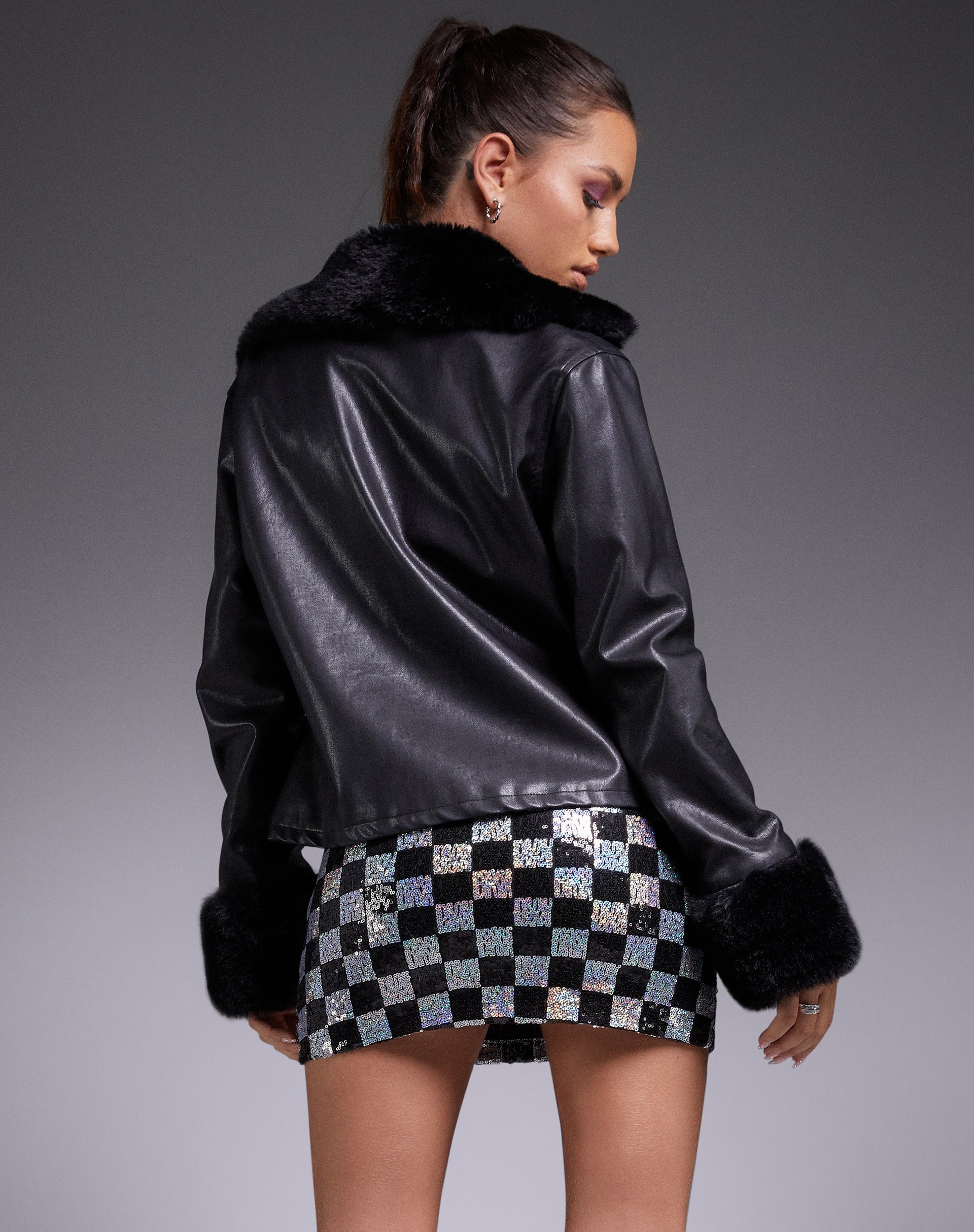 Image de la veste Neliya en Pu Black