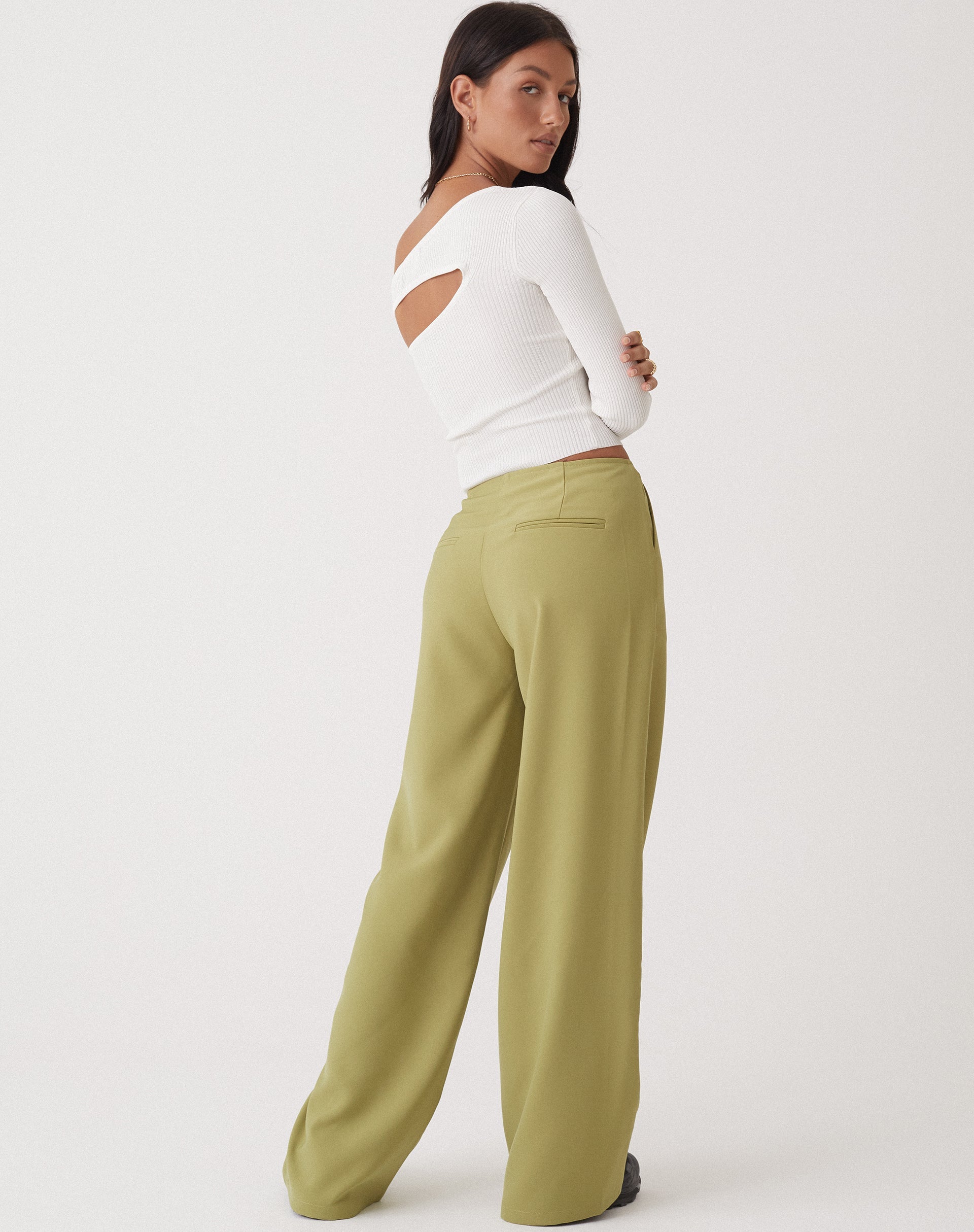 Image de MOTEL X OLIVIA NEILL Pantalon à jambe large Amadi en tailleur Seamfoam Green